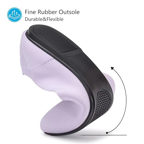 Image of Frank Mully Women's Ballet Flat Shoes Knit Dress Shoes Round Toe Slip On Ballerina Flats for Woman Low Wedge Comfort Soft