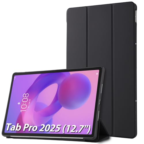 Simpeak Hülle Kompatibel mit Lenovo Idea Tab Pro 2025 12.7 Zoll Ultra Dünn mit Standfunktion Schutzhülle Kompatibel für TB-373FU TB-375FC Taschen Case Schwarz