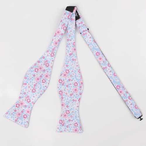 Image of Alizeal Mens 2pcs Floral Self-tied Bow Tie Pocket Square Set | Premium Classic Pocket Square Perfect for Wedding Proms Business