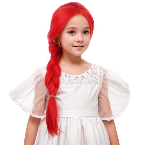 Image of Red Wig Red Braid Wig Daily Party Halloween Cosplay Wigs