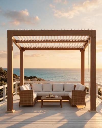 GarveeLife 10×10 Wood Grain Louvered