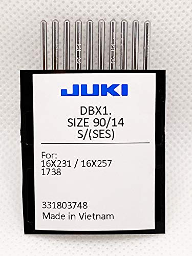 Juki Genuine Sewing Machine Needles - Pack of 10 Needles - DB x 1, 16x257, Ballpoint. for Industrial Sewing Machines (14/90)