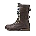 DREAM PAIRS Women's Terran Brown Mid Calf Built-in Wallet Pocket Lace up Military Combat Boots - 8.5 M US