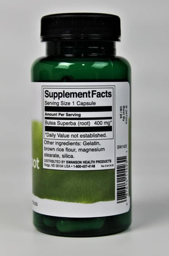 Swanson Butea Superba Root Full Spectrum Intimacy & Sexual Support 400 Milligrams 60 Capsules 3 Pack
