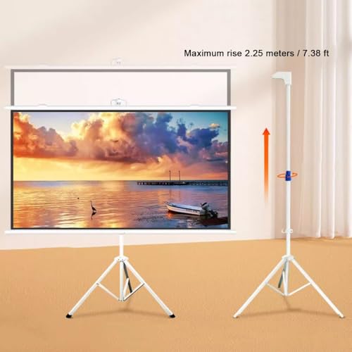Pantalla de proyección con soporte 60in 4:3 blanca portátil miniatura 6