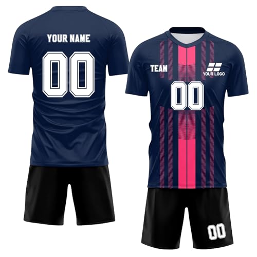 Camiseta de Fútbol Personalizadas Nombre Número para Unisex Hombres y Niño y adultos, Equipación de Fútbol con Conjunto Top Pantalón Corto Regalo de Fútbol 2026