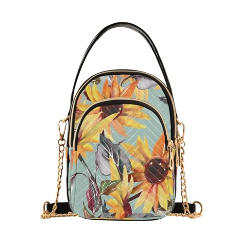 Womens Shoulder Handbags Tote Bag Quilted Purses for Women Sunflower Print Satchel for Travel Work,Multi12