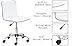 BTEXPERT BTExpert Swivel Mid Back Armless Ribbed Designer Task Chair Leather Soft Upholstery Office Chair - White