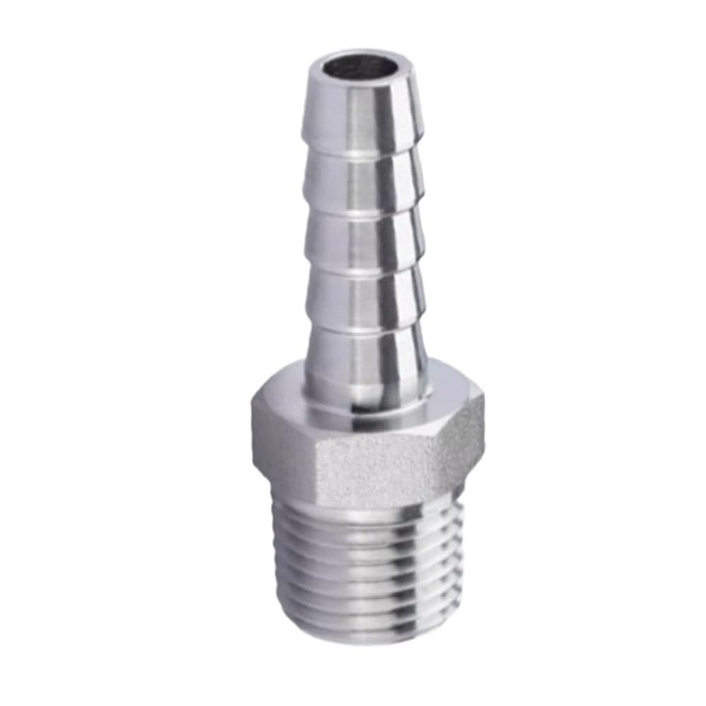 Stainless Steel Coupler Pipe Joint, Male Female Thread to Hose Barb SS304 Pipe Fitting Connetor 1 Piece(Yellow,8MM*1/4INCH)