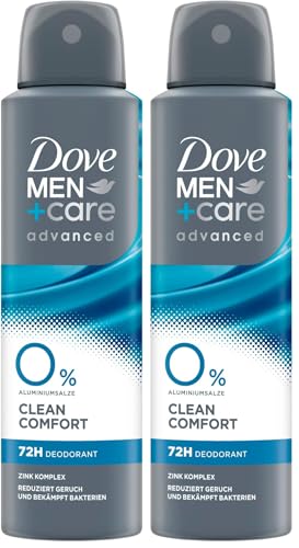 Dove Men+Care Advanced Deodorant Spray Clean Comfort Deospray ohne Aluminiumsalze mit Zink-Komplex 150 ml (Packung mit 2) – Ansicht 1