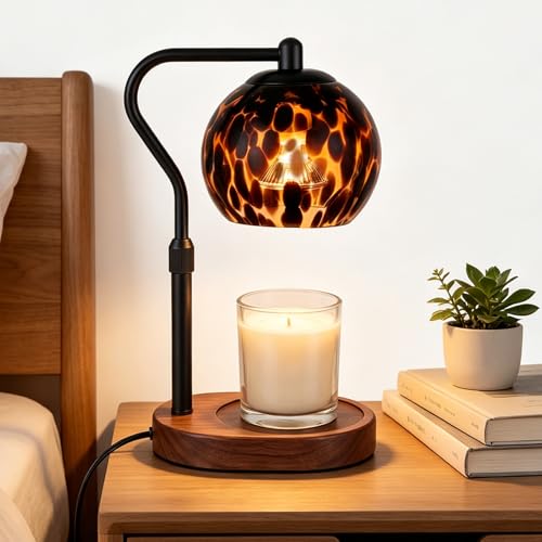 Candle Warmer Lamp with Timer Adjustable Height Tortoise Shell Decor