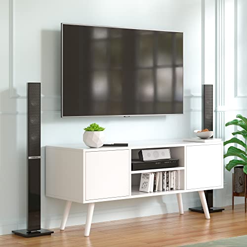 Materiale di alta qualità: realizzato con assi in legno di alta qualità e guarnizioni in metallo. I materiali di alta qualità garantiscono un mobile TV durevole e solido, ideale per gli amanti della casa. Le nostre tavole in legno del piccolo tavolino bianco sono certificate CARB, senza formaldeide, più ecologiche e sicure da usare.