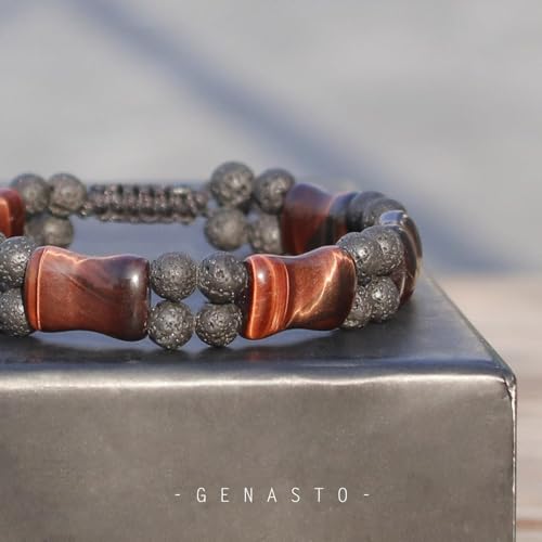 Tigers Eye Stone Beads Bracelet for Men, Real Tiger Eye Healing Stone Bracelet Unique Protection Crystals Bracelets for Men, Premium Mens Gemstone Beaded Bracelets Jewelry Christams Gift for Him3