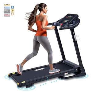 Treadmills for Home 300 lbs Capacity, 4 Level Incline Treadmill, 16″ Belt, 8 MPH Speed, 2.5 HP Running Threadmills Machine for Home