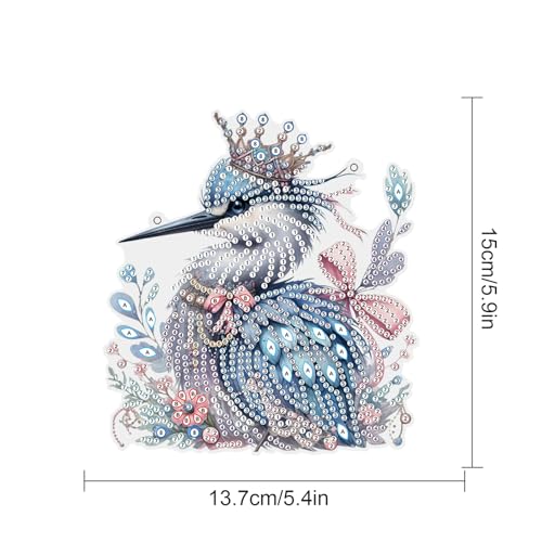 Image of AiYuanzsh Kingfisher Diamond Painting Pendant Kit, Beautiful Bird 5D DIY Acrylic Special Shaped Rhinestones Diamond Art Hanging Sign, Holiday Wall or Door Decoration, Christmas Gift for Adults