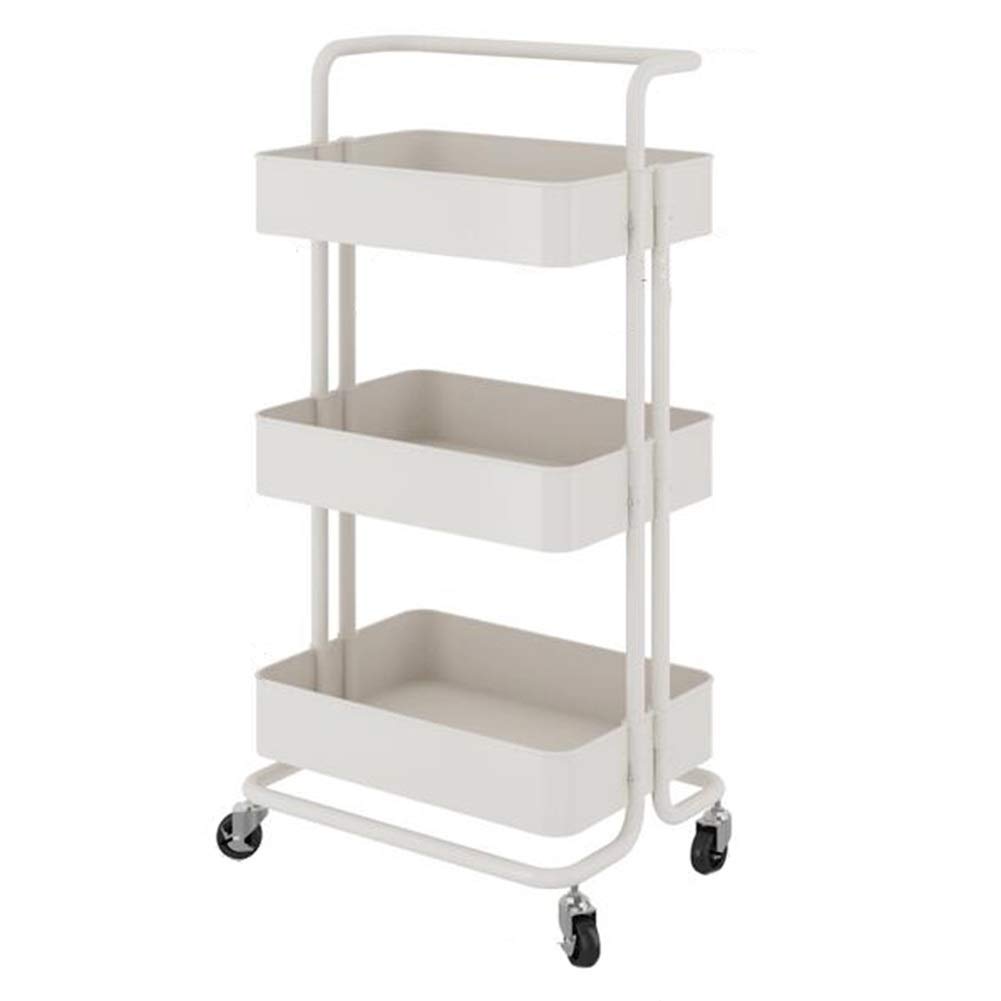 Carrello portavivande Multistrato in Acciaio Inox con Ruote girevoli, Facile da Montare, Resistente, 3 (80x40x85 cm, 42,5x35,5x86,8 cm), Ideale per casa, Hotel, Bar, Argento e Bianco.