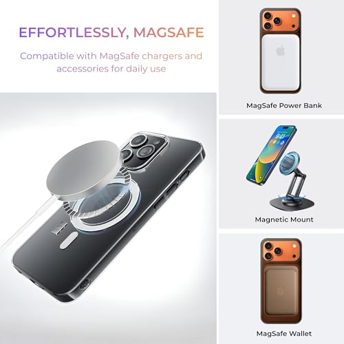 Image of Crystal Translucent Magnet Case for iPhone 17 Pro, Premium Polycarbonate, Ultra Strong Magnets, 360 Drop Protection, Raised Camera Protection, MagSafe Compatible