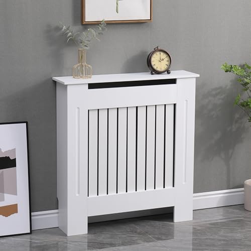 AVD Designs Small Medium Large MDF White Grey Unfinished Vertical Slats Radiator Cover (Small White)