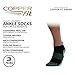 Copper Fit Unisex No Show Sport Socks, Black, Large-X-Large, 3 Pair