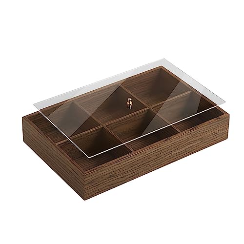 Caja de Madera para Guardar Joyas Caja de Madera para Guardar Joyas Bandeja para Joyas con Tapa Caja de Madera para Guardar Joyas de Escritorio