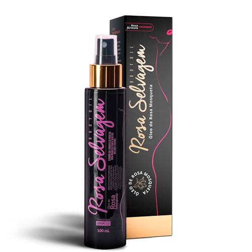 Óleo Rosa Mosqueta Rosa Selvagem - Clareador de Pele Contra Manchas, Cicatrizes e Estrias - Hidratante Corporal 100ML