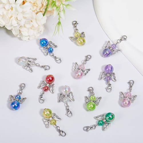 Dijes de ala de ángel para hacer joyas y pendientes de hadas con abalorios de acrílico CHGCRAFT 5