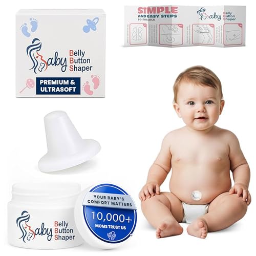 Premium Patented Baby Belly Button Plug | Ultra-Soft Silicone Belly Button Shaper Plug | Reusable and Perfect Size for All Newborns | No Patches | Freedom to Move, Breathe and Sleep | Baby Essentials