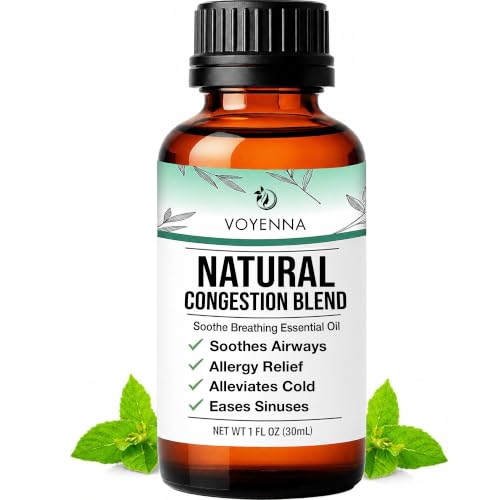 Essential Oil Breathe Blend for Diffuser Humidifier Aromatherapy & Rub with Peppermint & Eucalyptus Oils | for Headache Allergy & Congestion