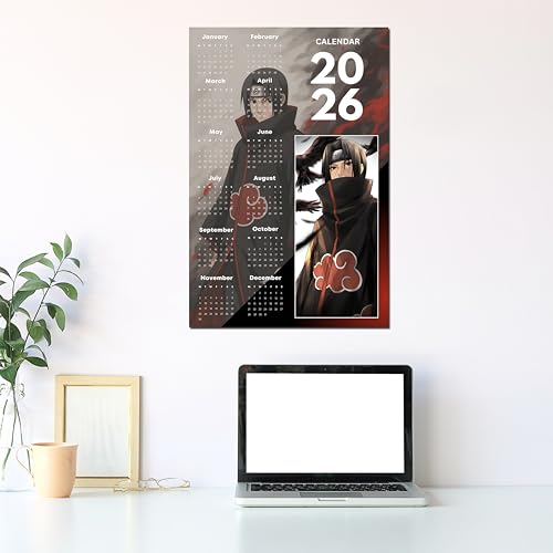 Image of 2026 Anime Calendar - Itachi Uchiha from Naruto | 12 inch x 18 inch size | Wall Decoration Aesthetic Calendars