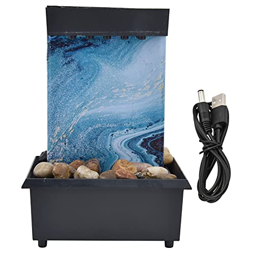 Fontaine de cascade intérieure anti-stress USB éclairage de table effet marbre