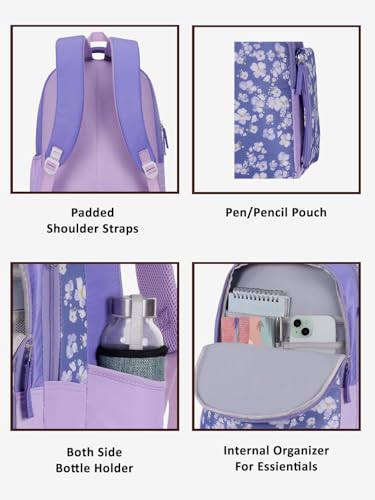 Image of Lavie Sport Orchid Laptop Backpack | 37 Liters | Fits Upto 16 Inch | Laptop Compatiable | Rain Cover | Gift for Boys & Girls