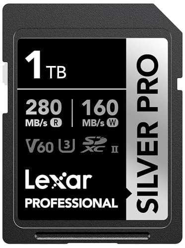 Image of Lexar 1TB Professional Silver PRO SD Card, UHS-II, C10, U3, V60, Full HD, 4K, Up To 280MB /s Read SDXC Memory Card, For Professional Photographer, Videographer, Enthusiast (LSDSIPR001T-BNNNG)
