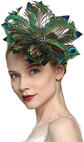 VIMARO Peacock Fascinator Hat, Peacock Fascinators for Women, Tea Party Kentucky Derby Hats for Women