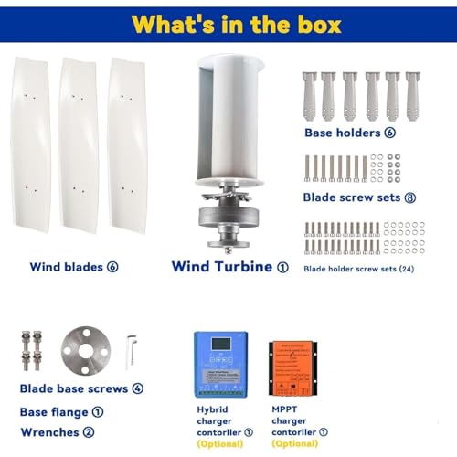 Image of 6000W Low Noise Home Vertical Windergie Turbine Generator Kit 6KW 24V 48V 220V Coreless Low Speed Upright Windmill with Controller