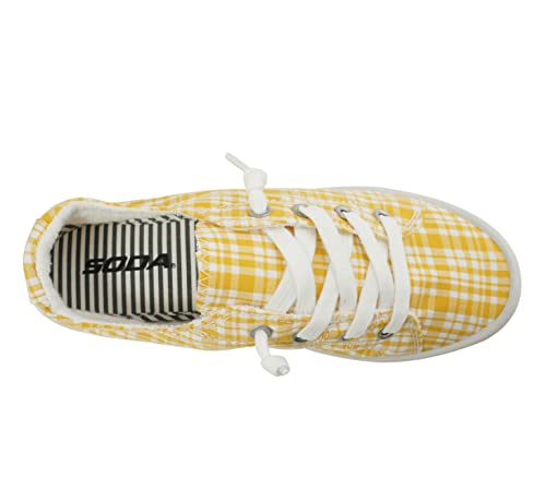Image of Soda Flat Women Shoes Linen Canvas Slip On Sneakers Lace Up Style Loafers Zig-S