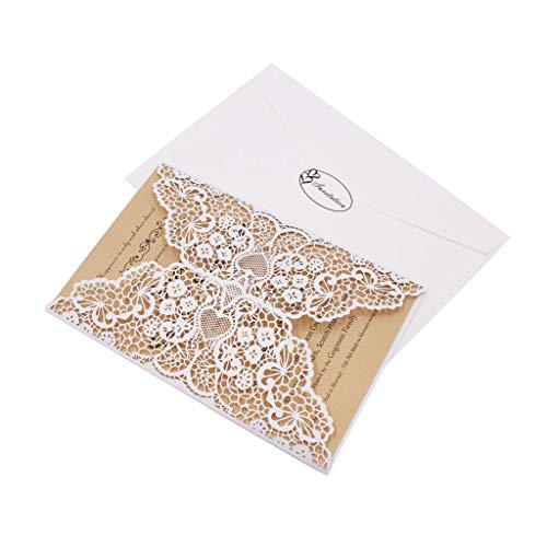 Laser Cut Invitations Kit 40 Packs Fomtor Laser Cut Wedding Invitations With Envelopes And Inside Cards For Wedding,Birthday Parties,Baby Shower, Graduation (White) #TOP5