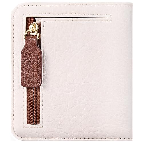 Image of Gostwo Small Wallet for Women, Slim Bifold Credit Card Holder, Compact RFID Blocking Cash Wallet, Billfolds Thin Leather Zipper Pocket, Mini Wallet Gift for Ladies Teen Girls Travel with ID Window