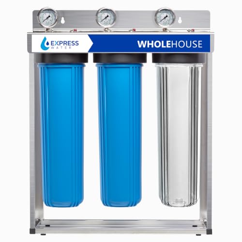 Image of Express Water Whole House Water Filter System | HEAVY METAL | 3 Stage Water Purifier Whole Home, Heavy Metal Filter Produces Overachieving H2O, Targets Lead, Arsenic, Chromium, Reduces Chlorine