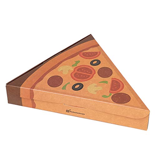 Restaurantware Eco Pie 9.3 X 10.3 X 1.8 Inch Pizza Slice Boxes, 100 Clamshell Pizza Slice Containers - Greaseproof, Tab Lock, Kraft Paper Individual Pizza Boxes, Recyclable #TOP1