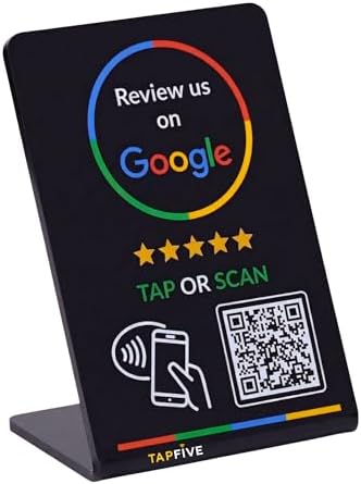 Google Review Stand by TapFive – NFC Tap & QR Code Sign for Resta...