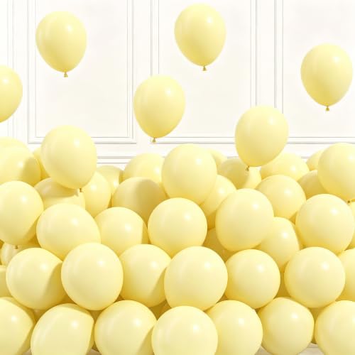 Image of Togvu Pastel Yellow Balloons, 50Pack 5 Inch Small Mini Light Pale Yellow Latex Party Balloons for Birthday Wedding Baby Shower Sunflower Easter Party Decorations Supplies