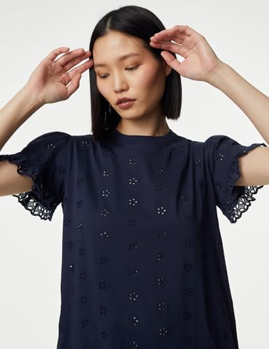 Image of Marks & Spencer Pure Cotton Broderie Women Nightdress