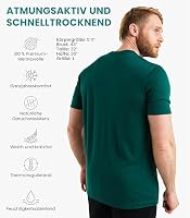 Merino.tech 100% Merino T-Shirt Herren Kurzarm Sport & Outdoor (XX-Large, Rainforest Green) – Ansicht 3