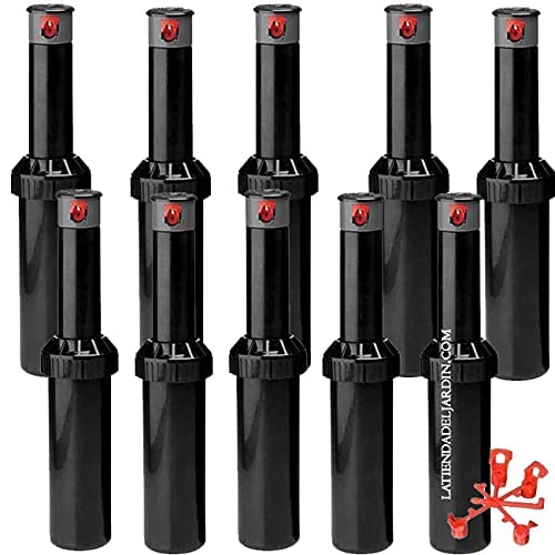Irrigatore Interrati per Prato | Set di 25 Irrigatore da Giardino KRain Minipro 1/2'' | Irrigatore a Spruzzo Emergent 5,1-9,1 m | Irrigatori Dinamico Regolabile