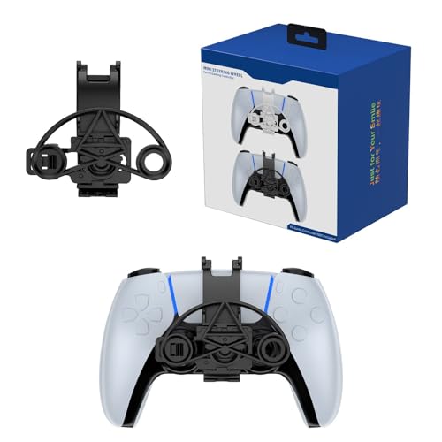 LiLiTok - LiLiTok Mini-Lenkrad für PS5 Game Controller, 3D-Druck Mini-Lenkrad Ersatz Zubehör für Playstation 5 Gaming-Controller Zubehör (Schwarz)
