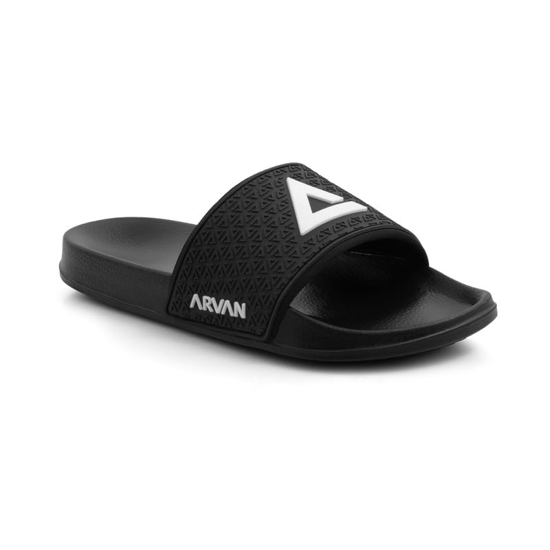 Image of ARVAN Mens Sliders | Lightweight, Anti-Slip & Cushioned Comfort Slides for Casual & Beach Use