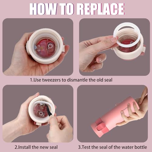8 Pcs Replacement Gasket for Hydro Flask Wide Mouth Flip Lid Cap, for Hydro Gaskets Seals, Silicone Gasket O Ring for Water Bottle Lid, Rubber Seal Stoppers for Hydroflask Gasket Seal Rings+Tweezer