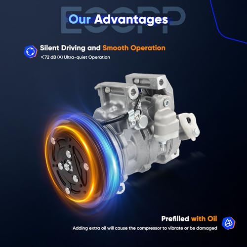 Image of ECCPP A /C Compressor with Clutch Fit for Honda HR-V 1.8L 2016-2018 | Fast Cooling AC Compressor