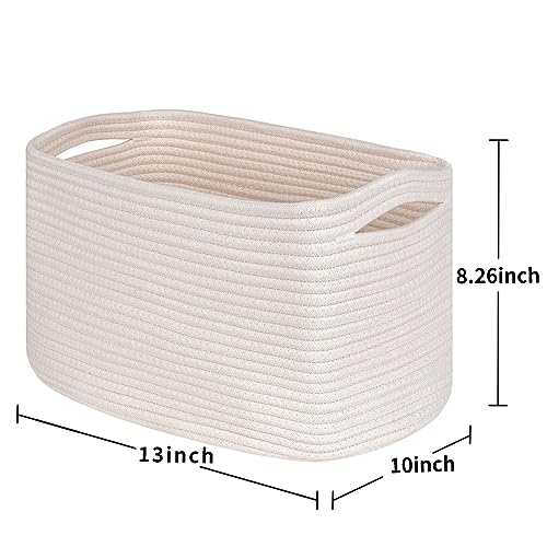 Kriitools 1402 WOVEN BASKET STORAGE BASKET Off White Storage Cubes Baskets Bins For Shelves Set Of 2, Rectangular Closet Storage Cube Baskets thumb #5