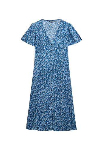 Robe midi imprimée Superdry pour femme avec manches courtes et boutonnière